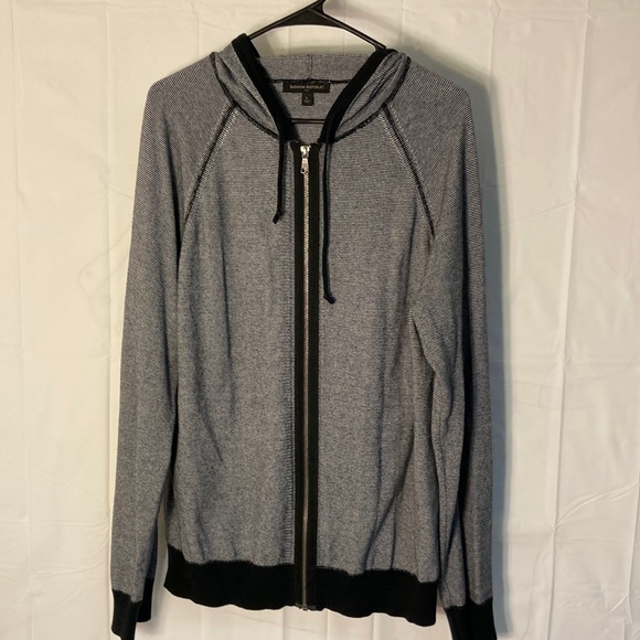 Banana Republic Other - Banana Republic size large zip up hoodie gray with small black stripes